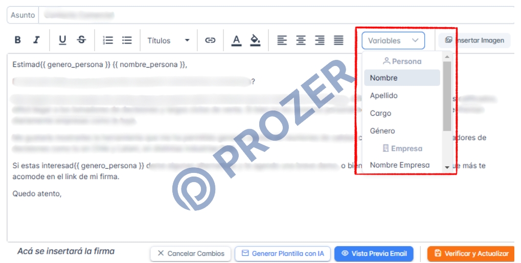 Prospeccion en ventas B2B: correos personalizados con Prozer